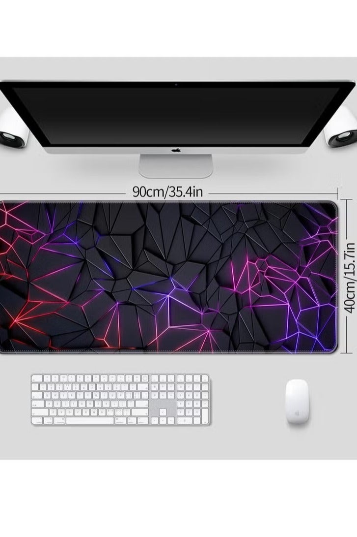 Daxiongmao Large Gaming Mouse Pad 900x400x3mm Large Desk Mat for Keyboard & Office Decor - Neon lights - Image 3