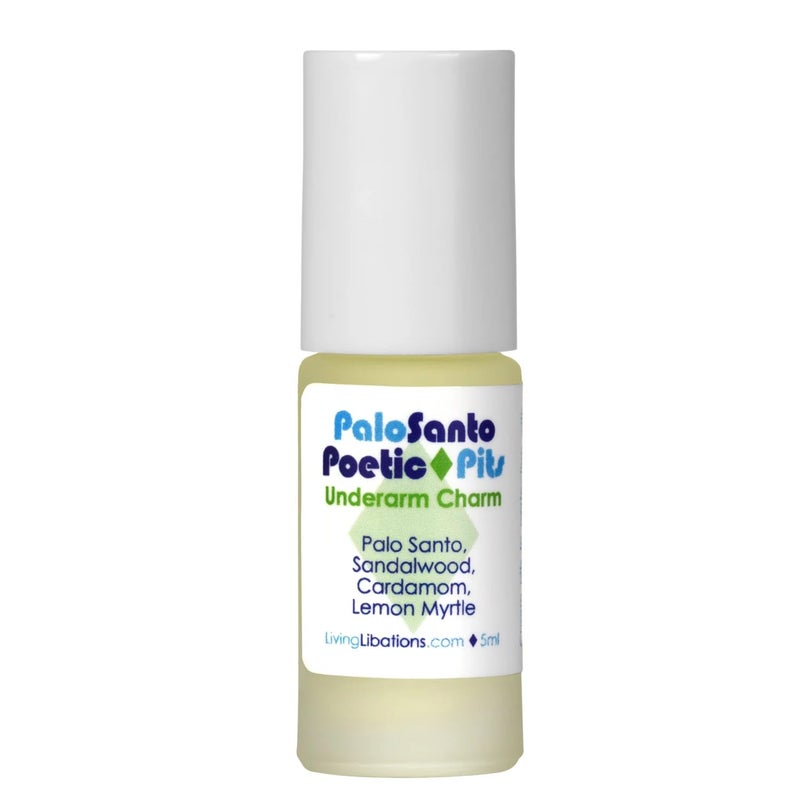 Living Libations  Organic Poetic Pits RollOn Deodorant  Natural Wildcrafted Vegan Clean Beauty Palo Santo