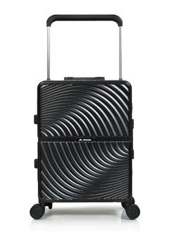 MORANO Morano Modern Carry-on Aluminum Frame Polycarbonate Luggage with Four Universal Wheels and Combination Lock (Black) Size: 35 CM X 24 CM X 55 CM  - Image 2