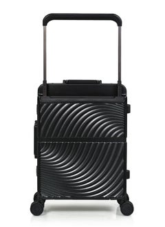 MORANO Morano Modern Carry-on Aluminum Frame Polycarbonate Luggage with Four Universal Wheels and Combination Lock (Black) Size: 35 CM X 24 CM X 55 CM  - Image 4