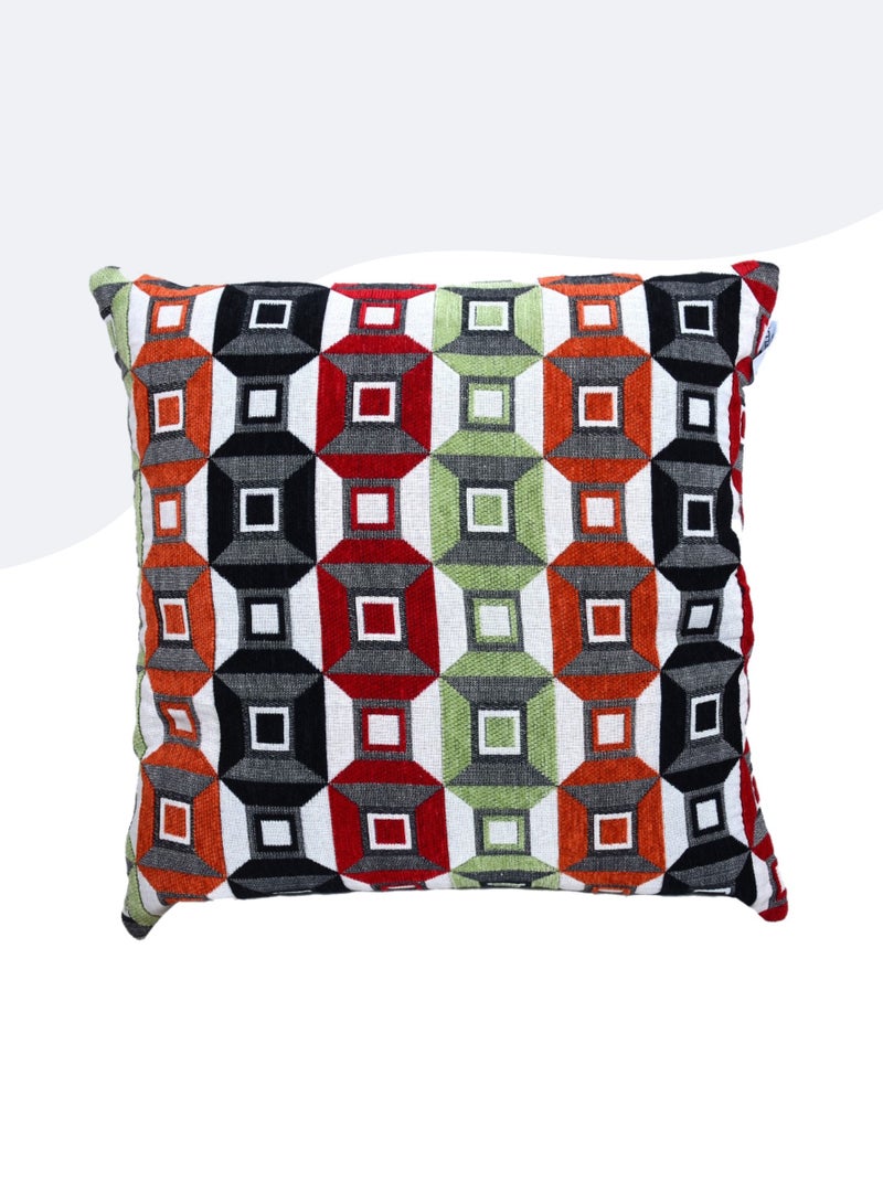 Donetella Cushion Cover,45X45 Cm (18X18 inch) 1-Pcs Decorative Throw Pillowcases Without Filler With Beautiful Abstract Art For Sofa Bed Living Room And Couch, Gunmetal  - Image 1