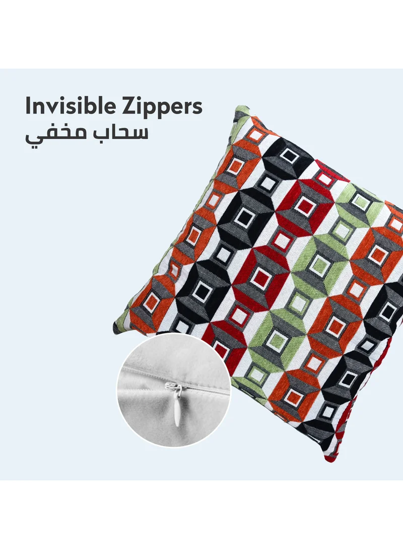 Donetella Cushion Cover,45X45 Cm (18X18 inch) 1-Pcs Decorative Throw Pillowcases Without Filler With Beautiful Abstract Art For Sofa Bed Living Room And Couch, Gunmetal