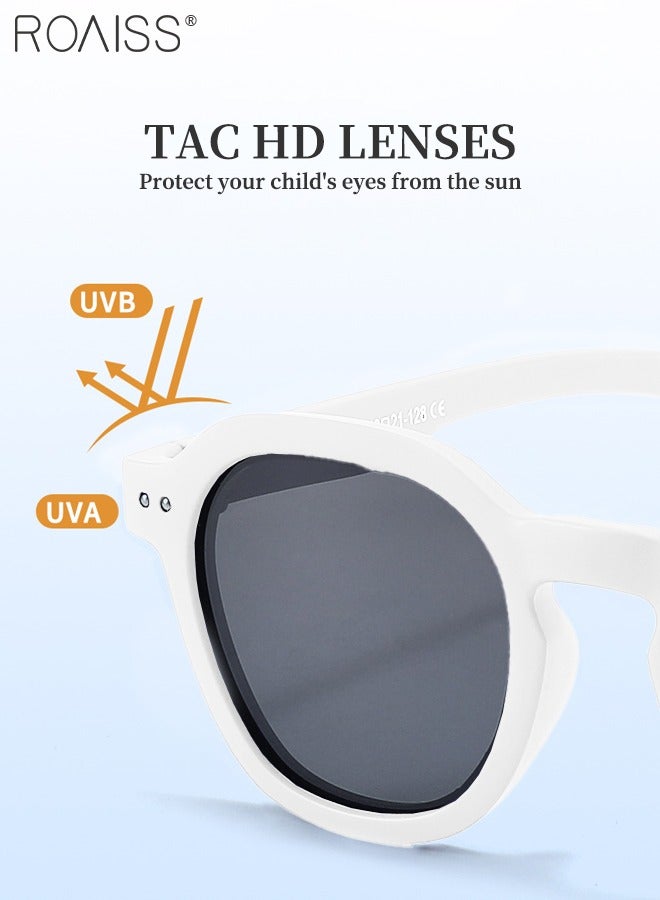 roaiss Round Polarized Sunglasses for Kids, UV400 Protection Cute Beach Holiday Sun Glasses with Lightweight Flexible TPEE Frame for Boys Girls and Children Age 3-12, 43mm - Image 5