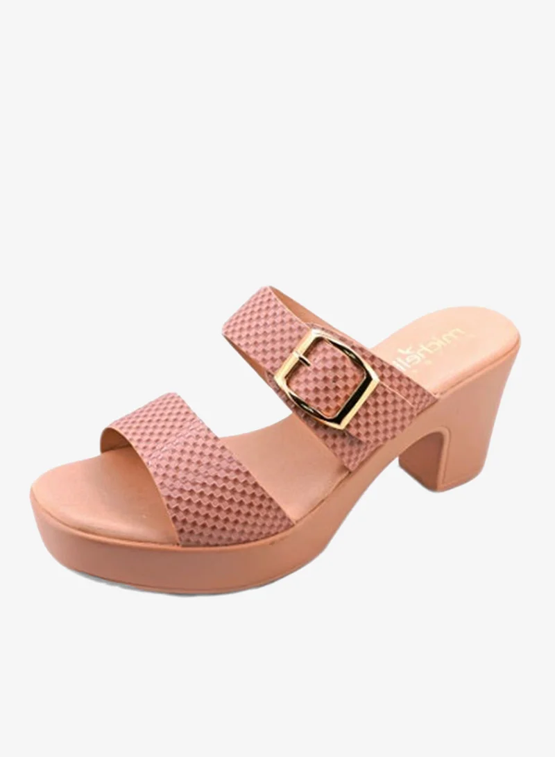 Michelle Morgan pink 092-2245 Michelle Morgan Ladies Block Heel Sandals 114RJ857 for Women | Best Price UAE