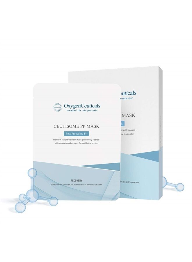 OxygenCeuticals Mask sheet for post-procedure skin care, OxygenCeuticals Ceutisome PP Mask 6 sheets/box, instant soothing and recovering skin, post treatment care with salmon DNA - Image 1
