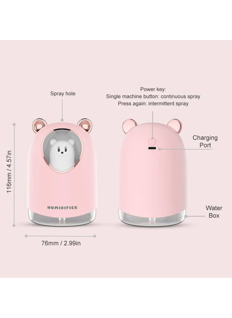 QSHOP Premium Portable Humidifier, Mini Humidifier, Essential Oil Diffuser with Night Light, Perfect for Home, Office, Car, Plant Purification, 300ml  - Image 3