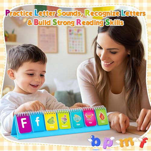 Laffunz Alphabet Learning Flip Chart Toddler ABC Learning Toys for Kids Ages 35 Matching Letter Game Lowercase Uppercase Alphabet Flash Cards Kindergarten Preschool Classroom Learning Activities - Image 5