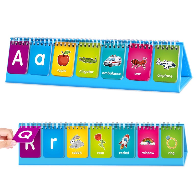 Laffunz Alphabet Learning Flip Chart Toddler ABC Learning Toys for Kids Ages 35 Matching Letter Game Lowercase Uppercase Alphabet Flash Cards Kindergarten Preschool Classroom Learning Activities - Image 3