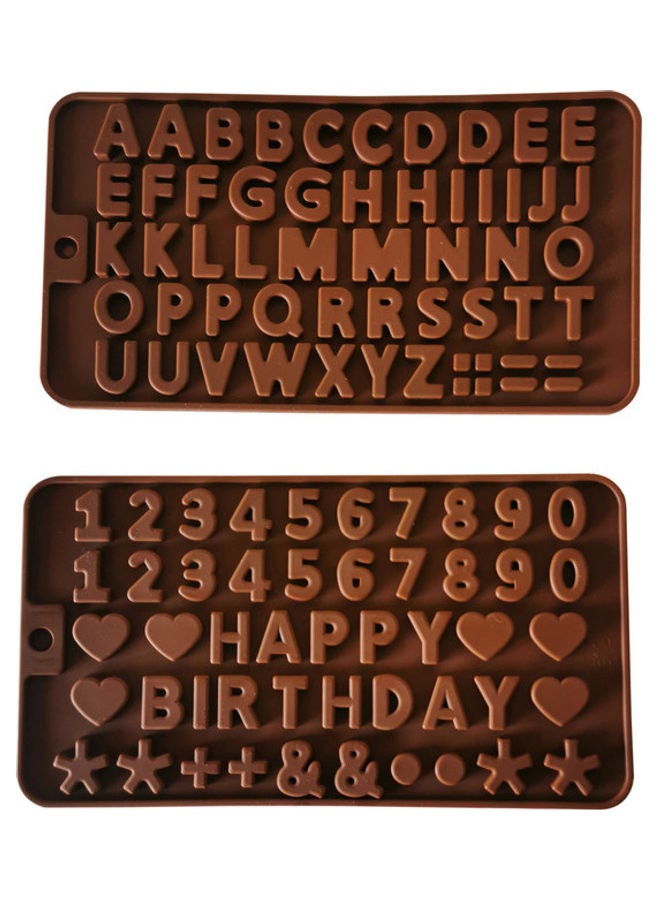 Double Pack Of Alphabets Letter Silicone Mould Brown 21 x 11cm - Image 1