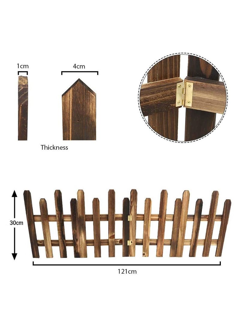 LINGWEI Wooden Garden Fence Landscape Garden Decorative Fences Panels Wooden Versatile Fence Outdoor Flexible Decorative Border Animal Barrier Fence Garden - Image 4