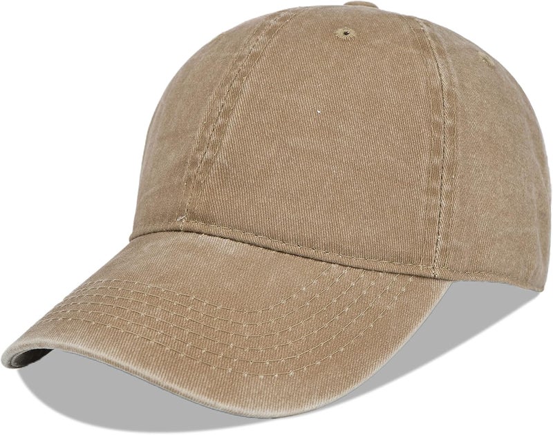 LANGZHEN Unisex Baseball Cap 100% Cotton Fits Men Women Washed Denim Adjustable Dad Hat - Image 1