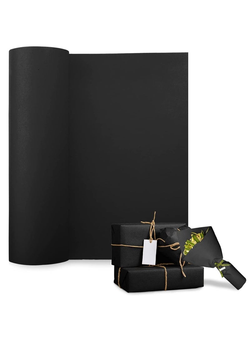 Rubik Art Kraft Paper Roll 30cm x 100f (30meter) Packing Roll Recyclable Paper For Gift Wrapping Decoration Flower Parcel Packaging Shipping Black - Image 1