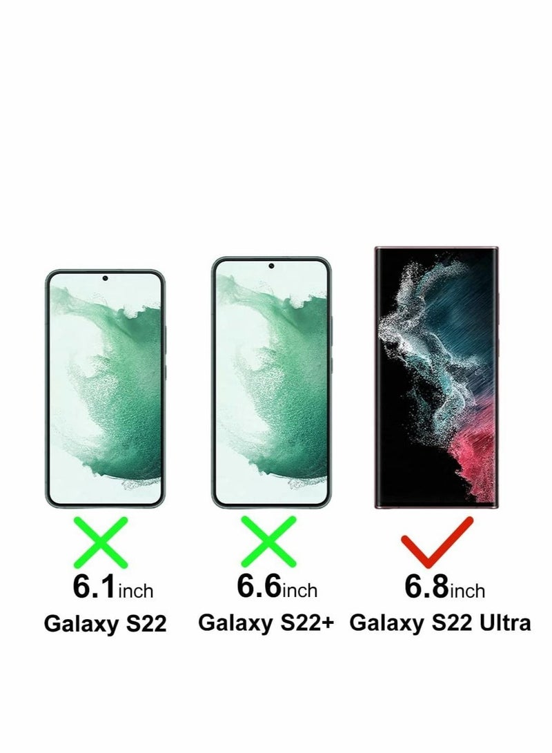 Captaintech Compatible with Samsung Galaxy S22 Ultra Case (2022) Elegant Leather Three-Layer Back with Soft Silicone Edge Shockproof Slim Protective Case for Samsung S22 Ultra, Blue - Image 2