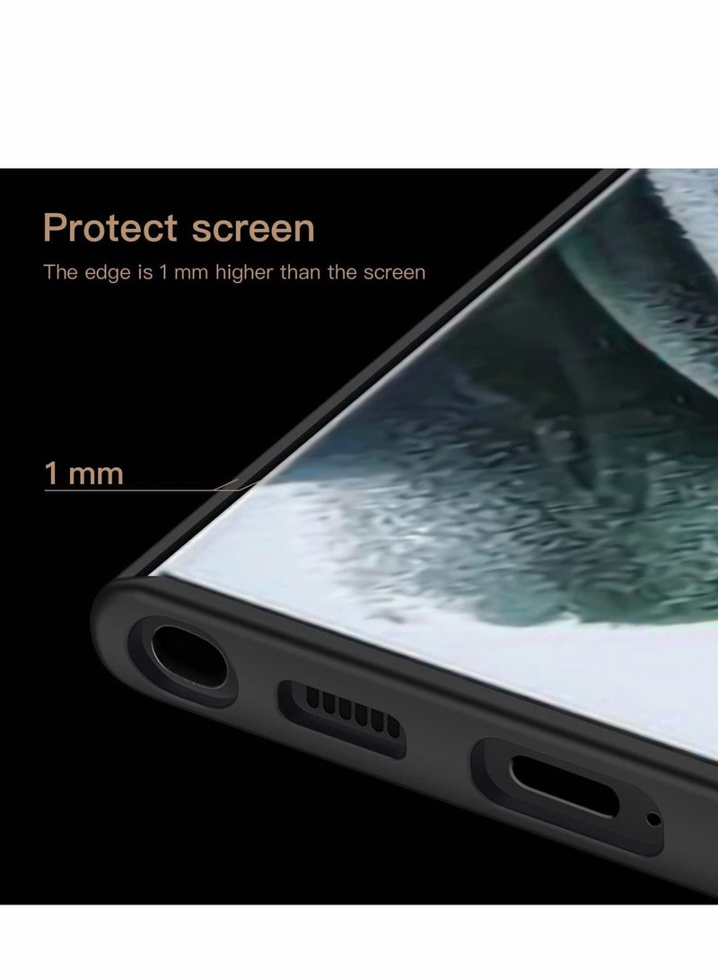 Captaintech Compatible with Samsung Galaxy S22 Ultra Case (2022) Elegant Leather Three-Layer Back with Soft Silicone Edge Shockproof Slim Protective Case for Samsung S22 Ultra, Blue - Image 4