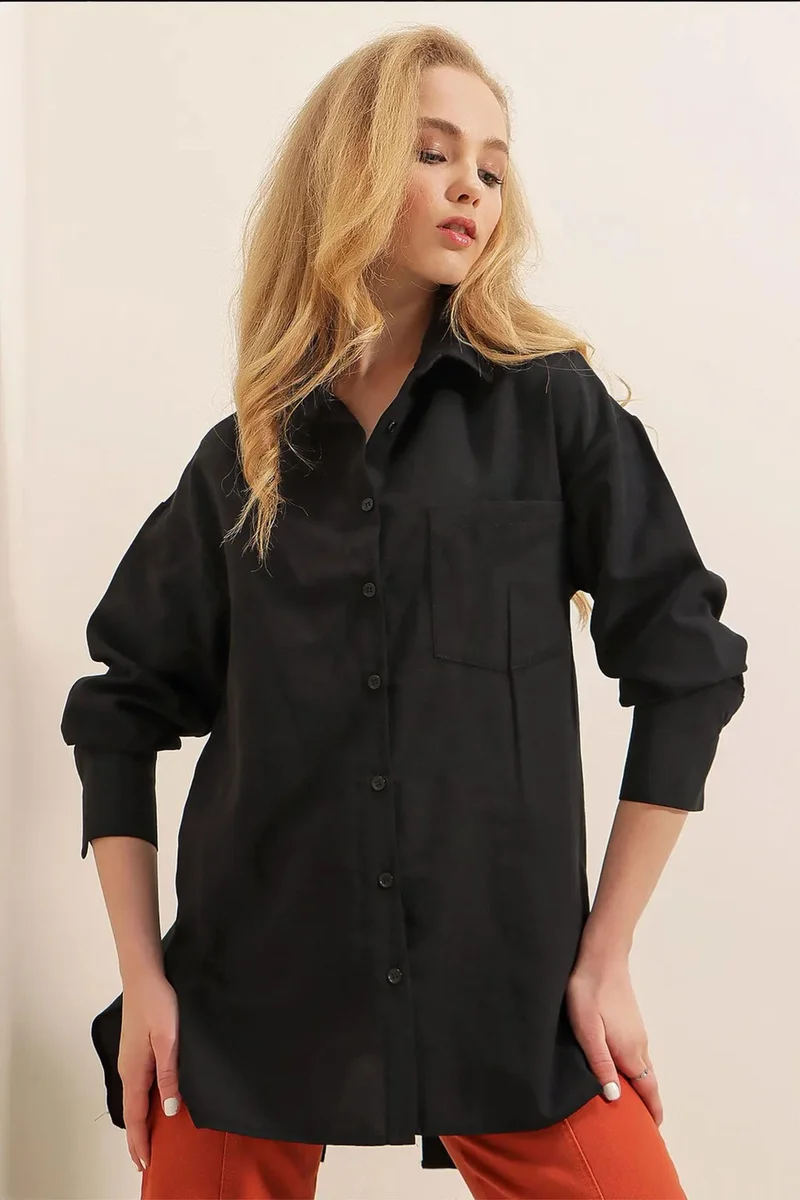 Big Dart BDART Loose Fit Poplin Button-Up Shirt with Pocket