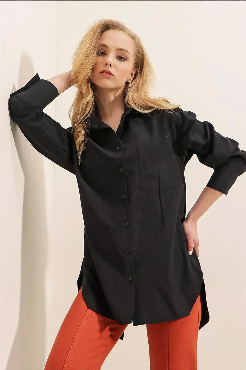 Big Dart BDART Loose Fit Poplin Button-Up Shirt with Pocket