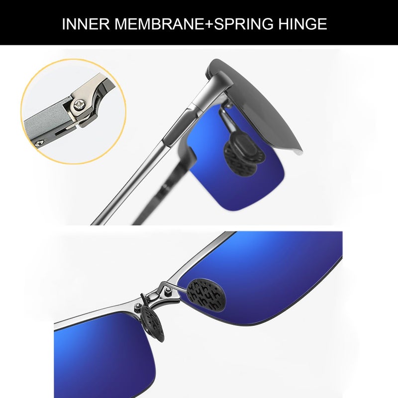 YIMI Polarized Photochromic Driving z87 Sunglasses For Men Day and Night safety glasses (Black Frame/Black Lens) - Image 2