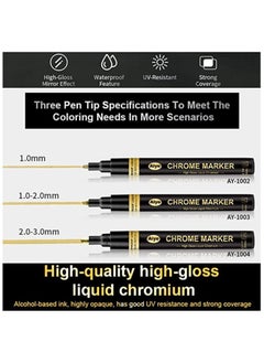 Excefore Acrylic Paint Pens Liquid Mirror Chrome Marker 4Pcs Reflective Gloss Metallic Marker 1-3mm Permanent Art Paint Pen for Model Metal Plastic Cars Repair Tire Rocks Painting Wood Fabric Glass  - Image 5
