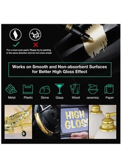 Excefore Acrylic Paint Pens Liquid Mirror Chrome Marker 4Pcs Reflective Gloss Metallic Marker 1-3mm Permanent Art Paint Pen for Model Metal Plastic Cars Repair Tire Rocks Painting Wood Fabric Glass  - Image 3