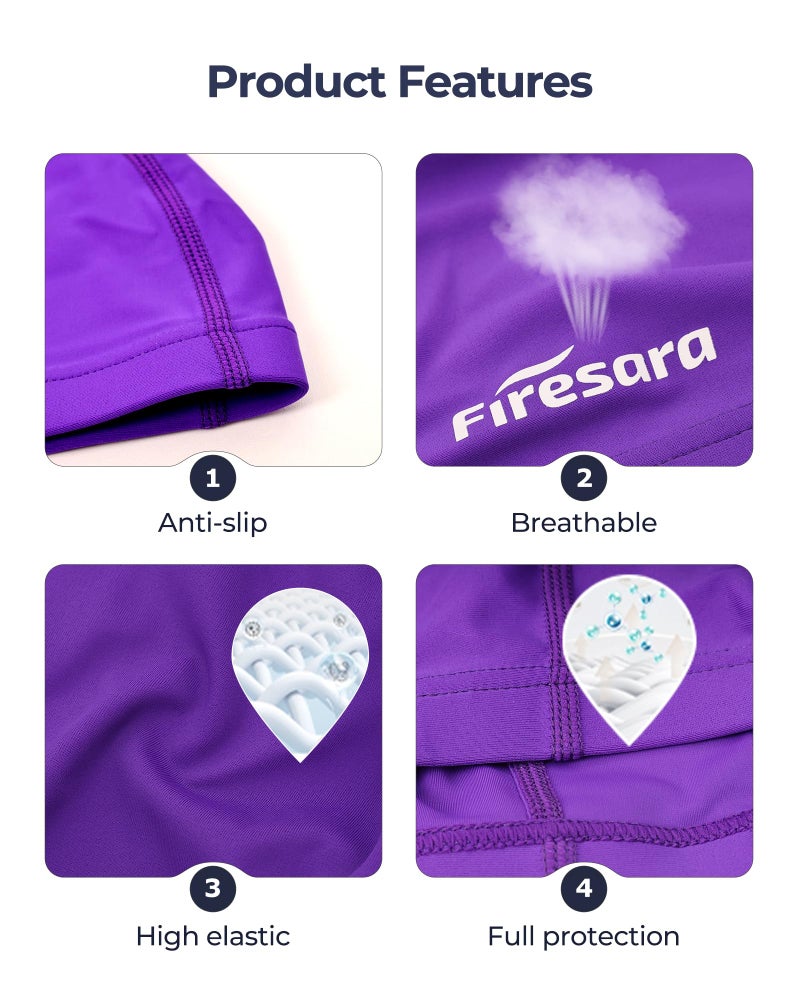 Firesara Fabric Swim Cap, High Elasticity Swimming Cap Keeps Hair Clean Breathable Fit Both Long Hair Short Hair, Swim Caps Woman Girls Men Kids One Size Hat - Image 2