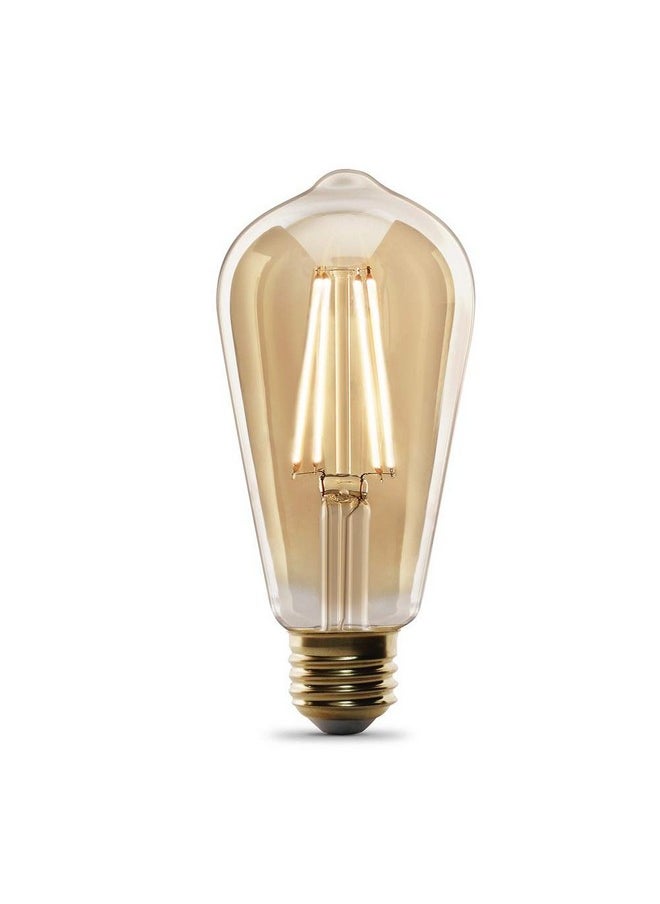 Feit Electric Vintage Exposed Filament Amber Glass LED ST19 with a Medium E26 Base Light Bulb - 60W Equivalent - 10 Year Life - 400 Lumen - 2100K Soft White - Dimmable | Original Vintage - pzsku/ZDA945B9A45A478C6FE31Z/45/_/1736571395/ff14852a-b35b-4284-bb98-a3a3bb2a41db