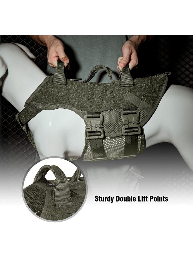 PETAC GEAR Tactical Dog Harness No Pull for Large Working Dogs Military Dogs Vest Police Service Training Dogs Molle Harnesses with Handle (RG, M) - Image 2