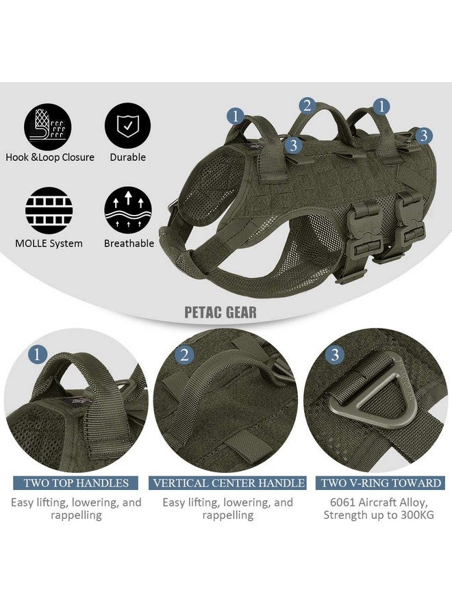 PETAC GEAR Tactical Dog Harness No Pull for Large Working Dogs Military Dogs Vest Police Service Training Dogs Molle Harnesses with Handle (RG, M) - Image 3