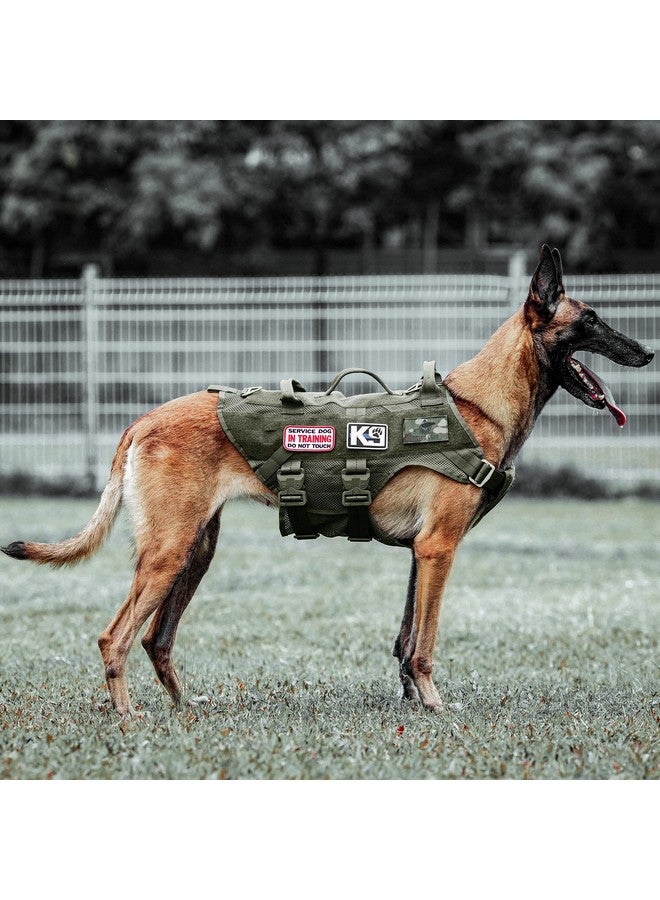 PETAC GEAR Tactical Dog Harness No Pull for Large Working Dogs Military Dogs Vest Police Service Training Dogs Molle Harnesses with Handle (RG, M) - Image 1