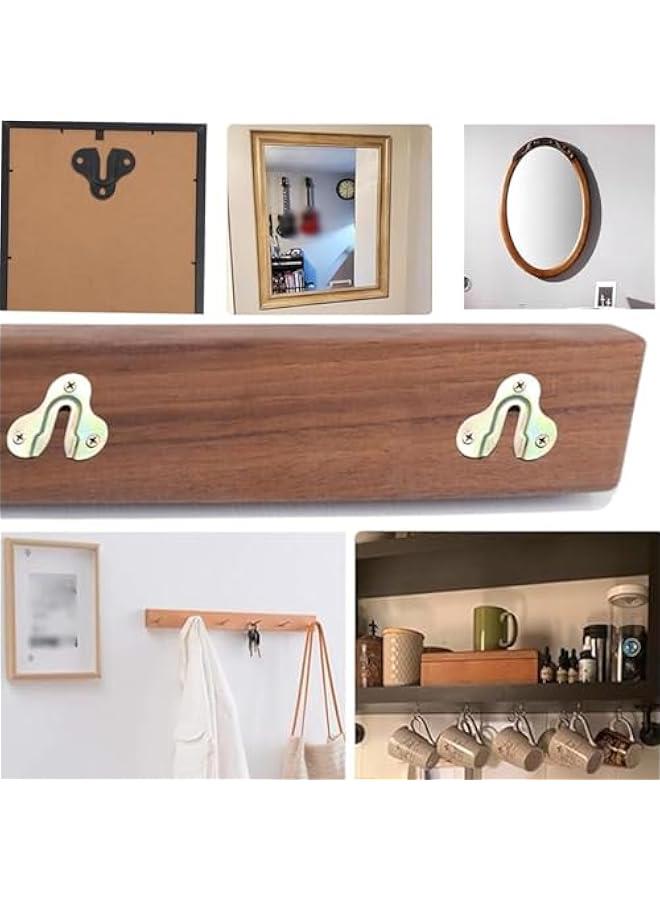 10-Pack Heavy Duty Keyhole Hangers,Picture Frame Buckle Hanger Bracket,Mug Key Coat Hanging Rack,Wooden Board Wall Mount Keyhole Hanging Plates (Matte Black) - Image 4