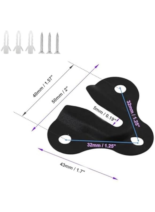 10-Pack Heavy Duty Keyhole Hangers,Picture Frame Buckle Hanger Bracket,Mug Key Coat Hanging Rack,Wooden Board Wall Mount Keyhole Hanging Plates (Matte Black) - Image 3