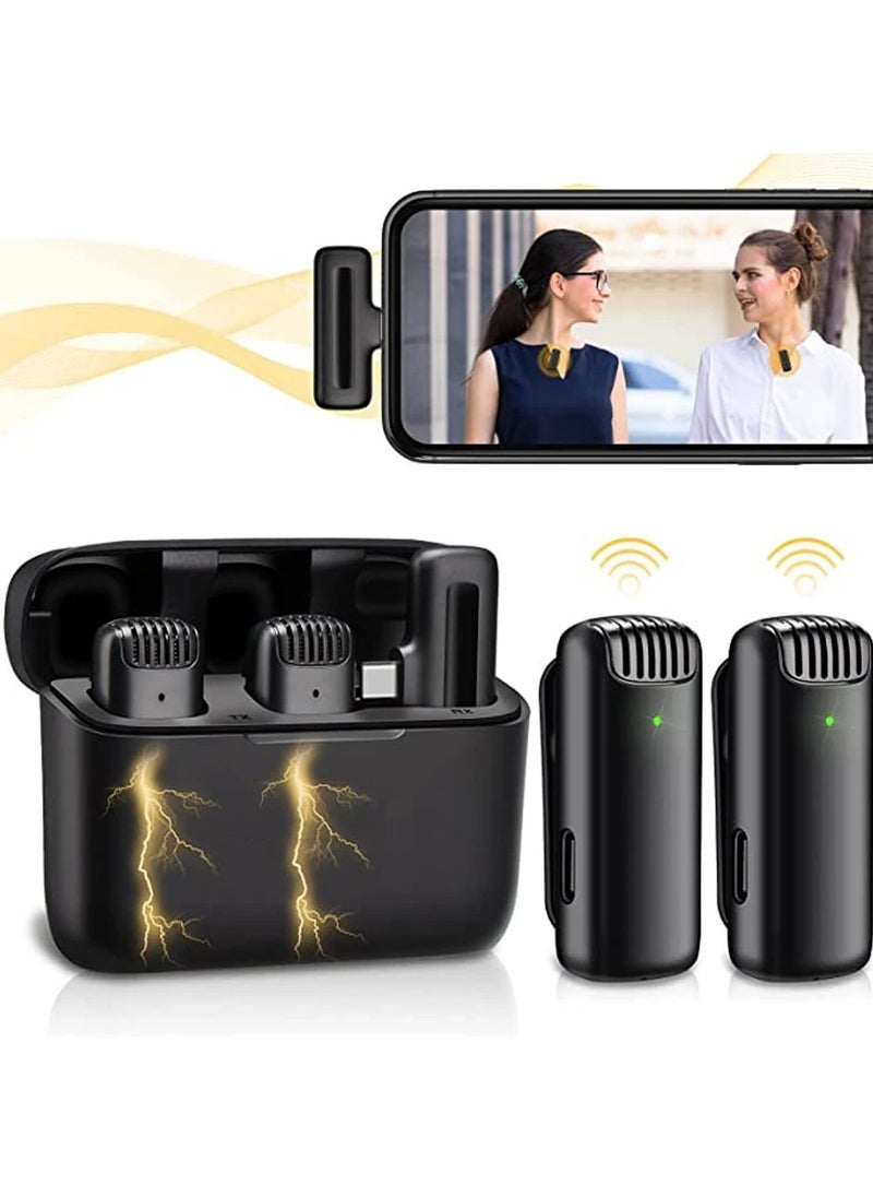 AROAQ Wireless Lavalier Microphone with Charging Case Mini Mic for iPhone Android Tablet and Gaming Live Audio Recording  - Image 1