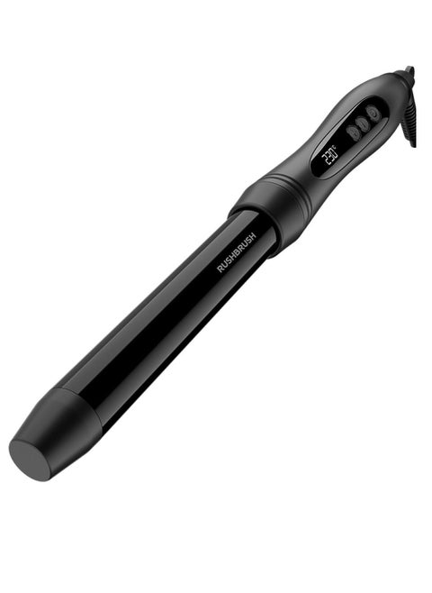 Rush Brush C1 Curler Black Titanium , 25MM , 14 Heat , Fast Heat ,Up to 230°C, Automatic ShutOff, 360° Swivel Cord  - RB-C1--Black