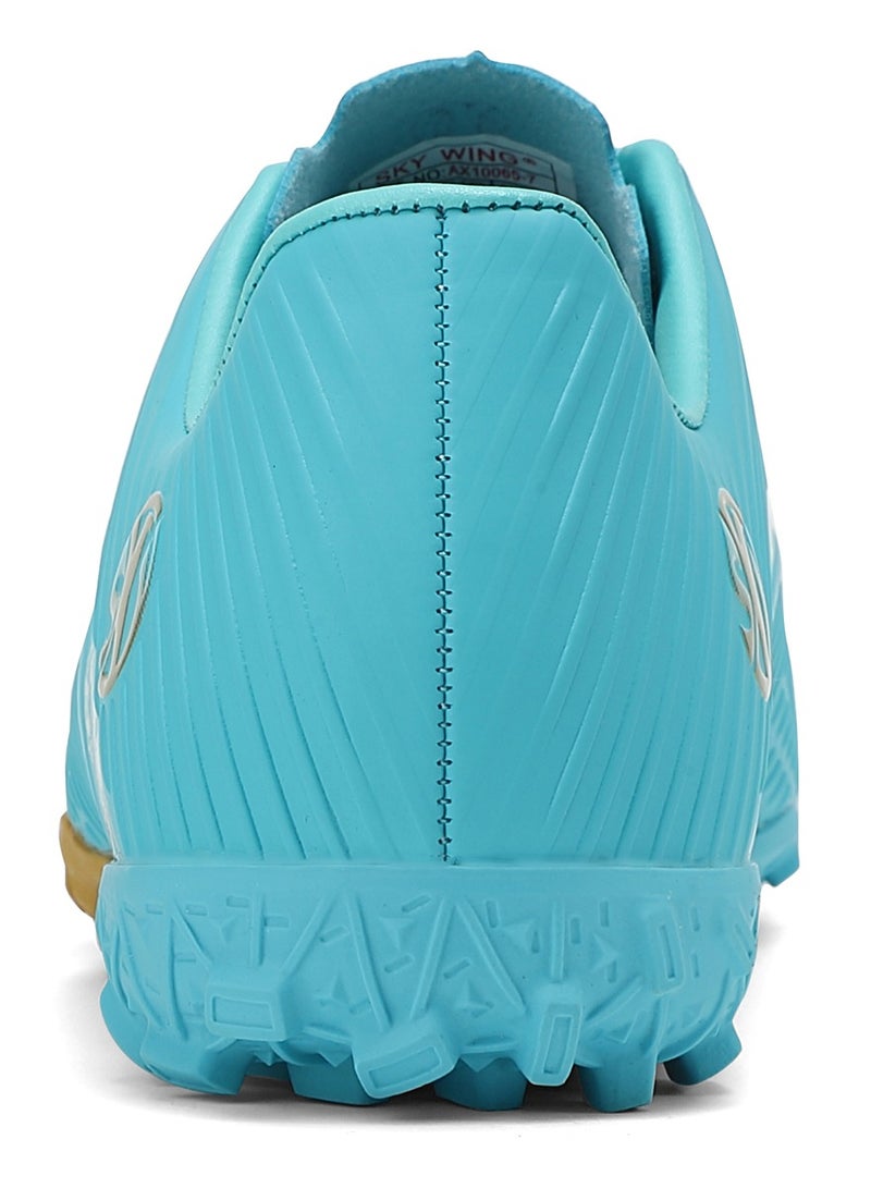 SKY WING Boy And Girl Soccer Shoes kids IC or IN Flat Sole Sport Shoes Flexible Athletic Outdoor Cleats Lace Up Light Weight Training Football Moon Gold - Image 4