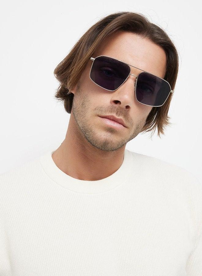 30Sundays ANCIENT,Men Sunglasses, Geometric Sunglasses, UV Protection: UV400 (Silver,Blue) - Image 4