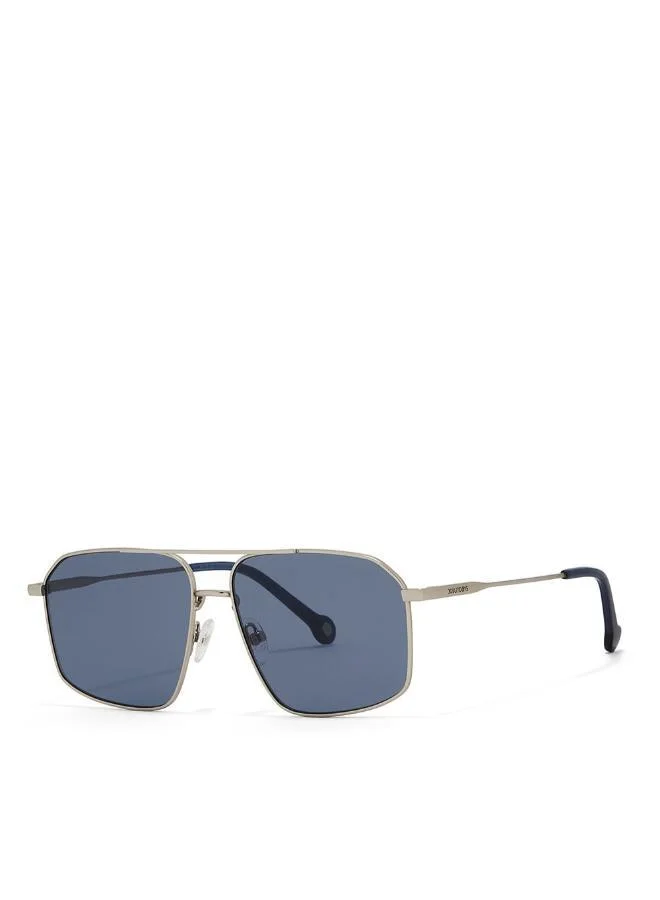30Sundays 30Sundays ANCIENT,Men Sunglasses, Geometric Sunglasses, UV Protection: UV400 (Silver,Blue)