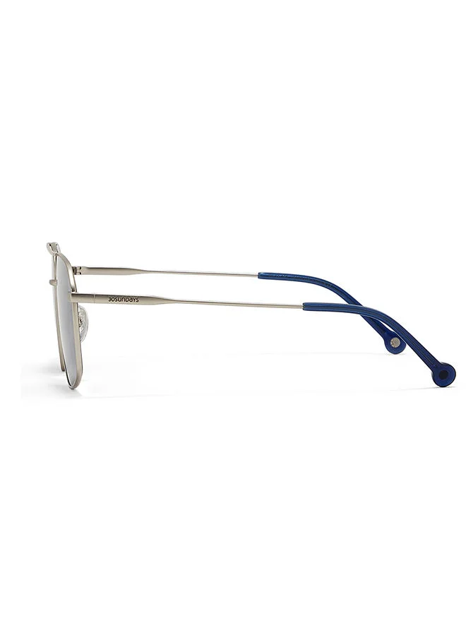30Sundays 30Sundays ANCIENT,Men Sunglasses, Geometric Sunglasses, UV Protection: UV400 (Silver,Blue)