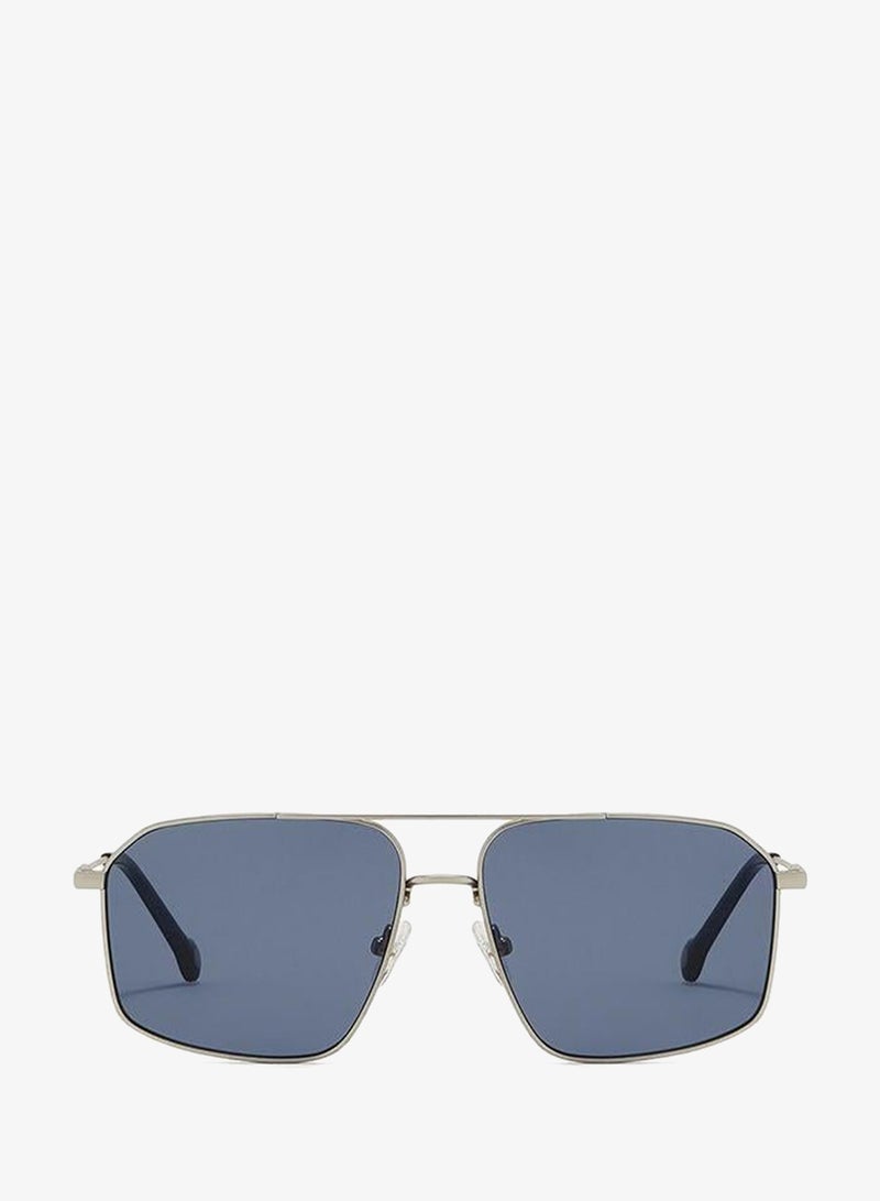30Sundays ANCIENT,Men Sunglasses, Geometric Sunglasses, UV Protection: UV400 (Silver,Blue) - Image 2