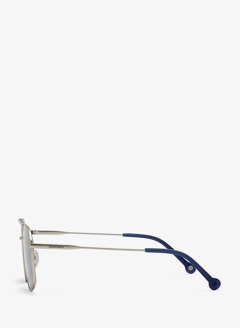 30Sundays ANCIENT,Men Sunglasses, Geometric Sunglasses, UV Protection: UV400 (Silver,Blue) - Image 3
