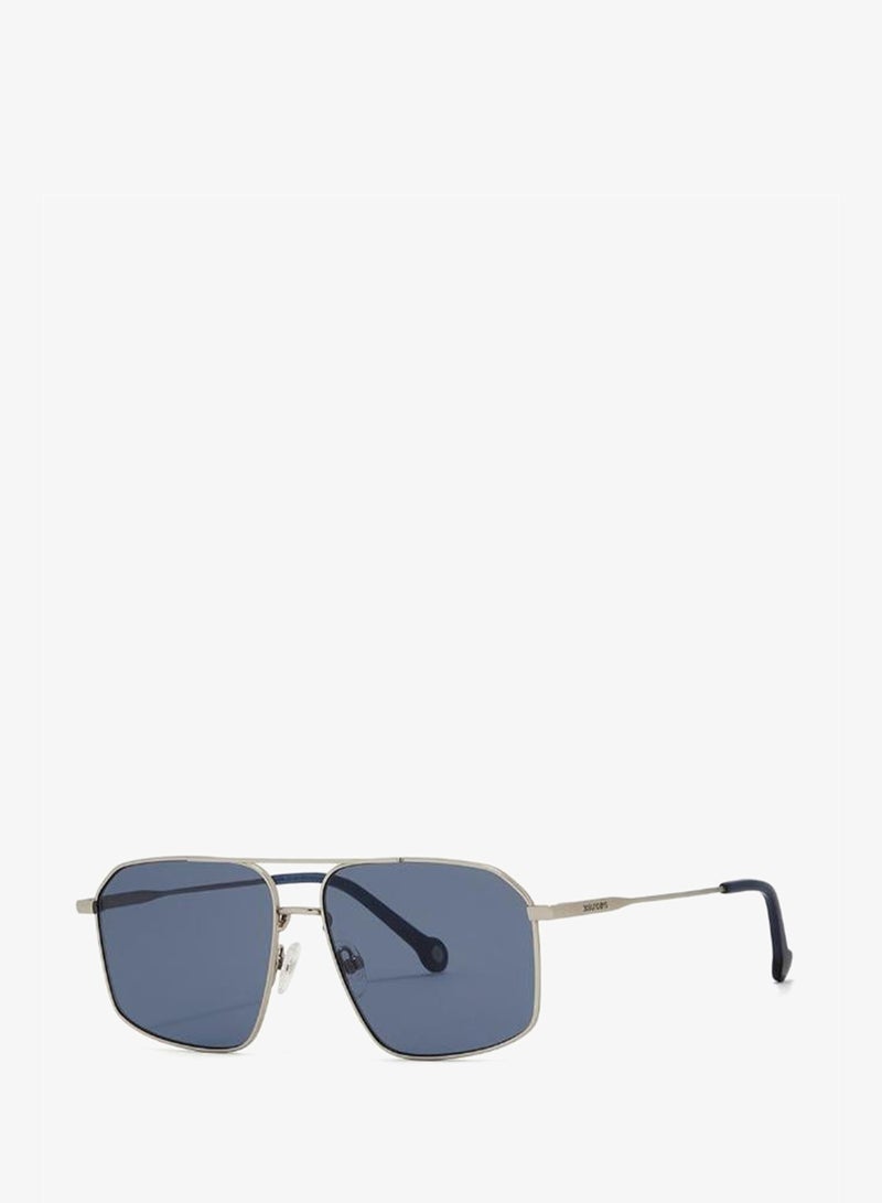 30Sundays ANCIENT,Men Sunglasses, Geometric Sunglasses, UV Protection: UV400 (Silver,Blue) - Image 1