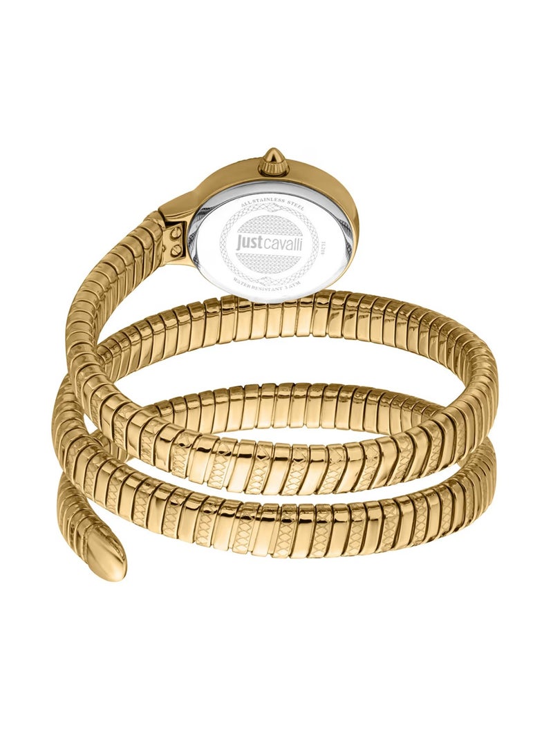Just Cavalli ساعة نسائية بعد الحفلات أنالوج كوارتز سوار من الفولاذ المقاوم للصدأ باللون الذهبي JC1L269M0035 - Image 2
