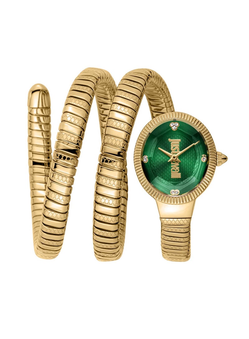 Just Cavalli ساعة نسائية بعد الحفلات أنالوج كوارتز سوار من الفولاذ المقاوم للصدأ باللون الذهبي JC1L269M0035 - Image 1