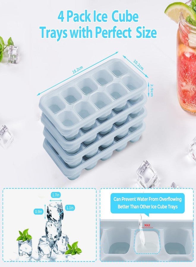 DOQAUS Ice Cube Trays 4 Pack, 40 pcs Silicone Ice Cubes Tray Maker with Spill-Resistant Removable Lid, Easy Release & Pop out, LFGB and BPA Free, Stackable Flexible, for Soup, Food, Cocktail, Coffee - Image 5
