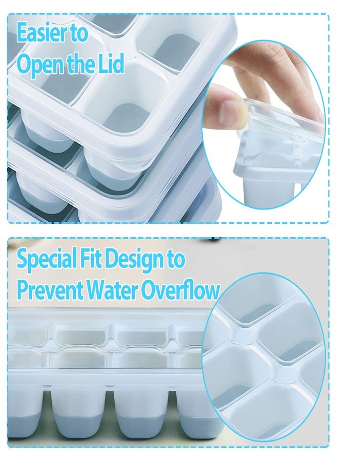 DOQAUS Ice Cube Trays 4 Pack, 40 pcs Silicone Ice Cubes Tray Maker with Spill-Resistant Removable Lid, Easy Release & Pop out, LFGB and BPA Free, Stackable Flexible, for Soup, Food, Cocktail, Coffee - Image 4