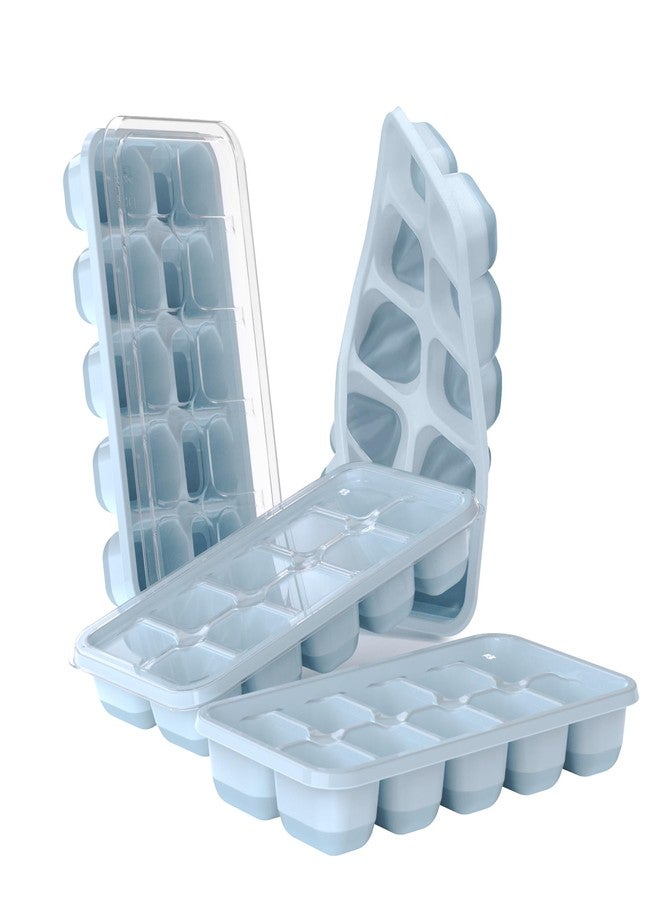 DOQAUS Ice Cube Trays 4 Pack, 40 pcs Silicone Ice Cubes Tray Maker with Spill-Resistant Removable Lid, Easy Release & Pop out, LFGB and BPA Free, Stackable Flexible, for Soup, Food, Cocktail, Coffee - Image 1