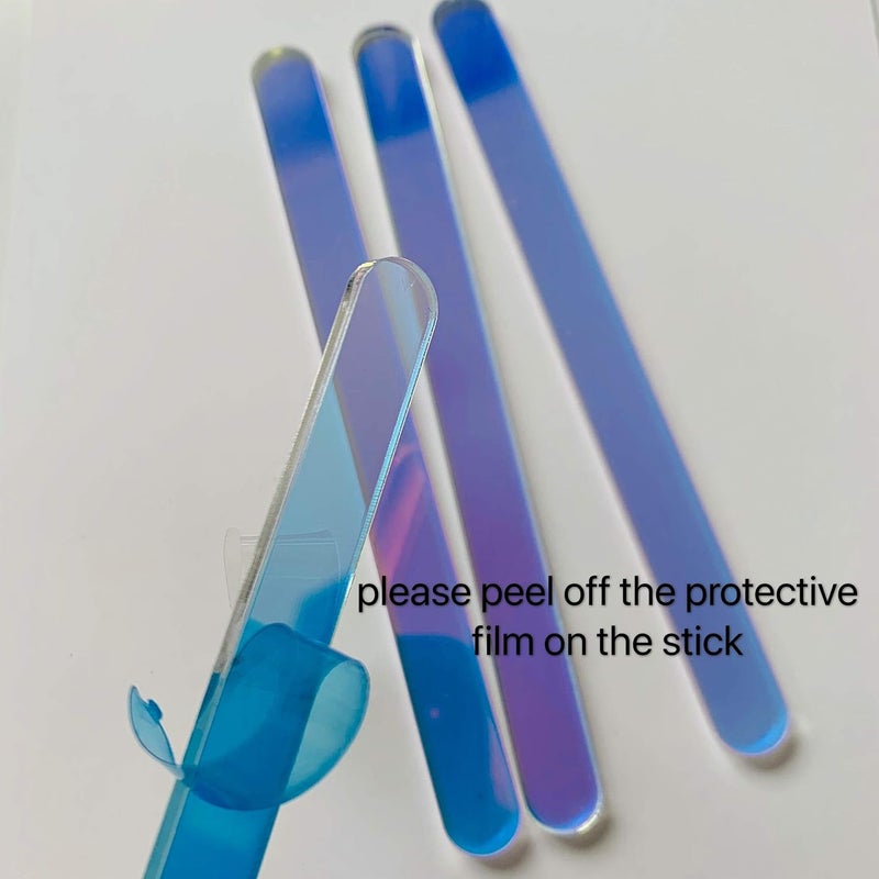 CHENRUI 20 Pcs Acrylic Cakesicle Popsicle Sticks for Ice Creamsicle Candy Apple (Rainbow AB) - Image 3
