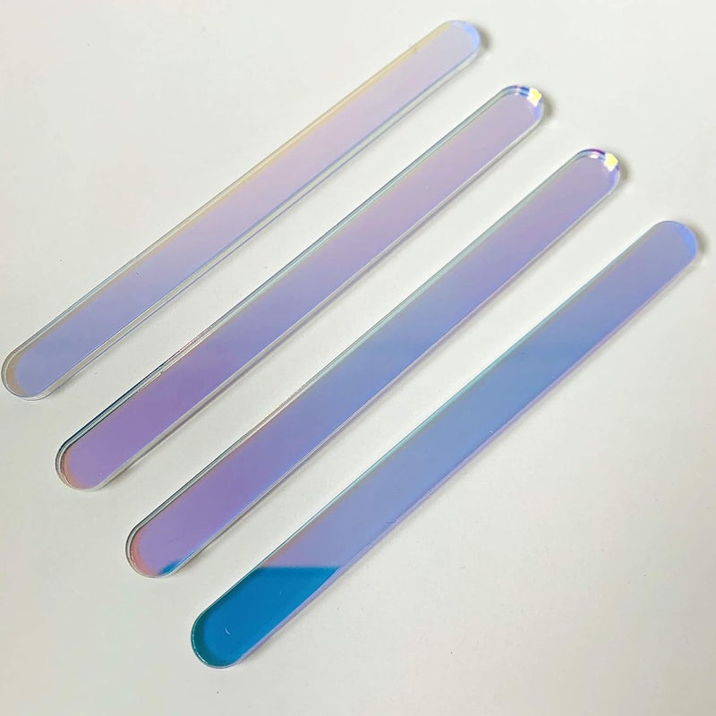 CHENRUI 20 Pcs Acrylic Cakesicle Popsicle Sticks for Ice Creamsicle Candy Apple (Rainbow AB) - Image 1