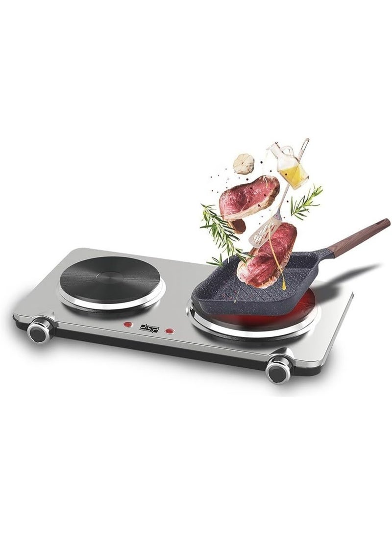 DSP 1000W & 1500W KD4050 Dual Cooker Silver - Image 1