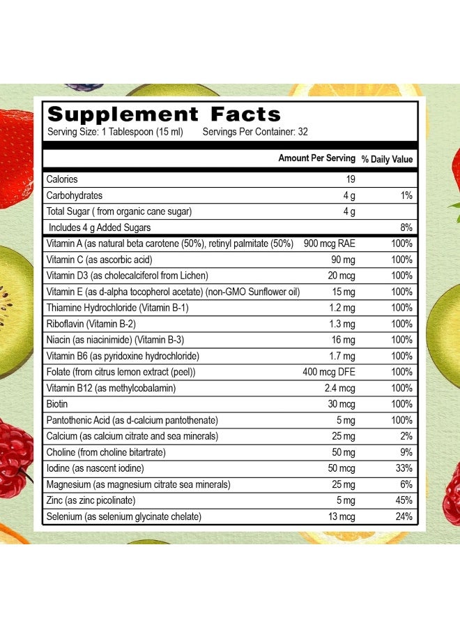 Go Healthy Natural Liquid Multivitamin Peach Mango Flavor for Men and Women - Image 4