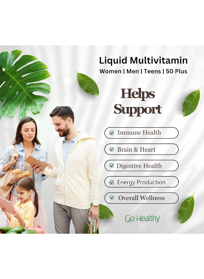 Go Healthy Natural Liquid Multivitamin Peach Mango Flavor for Men and Women - Image 3