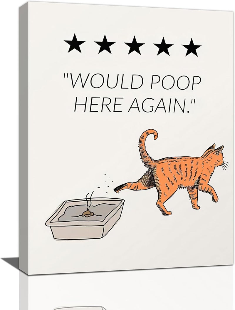 Fuzawet Funny Cat Bathroom Wall Art - Image 1
